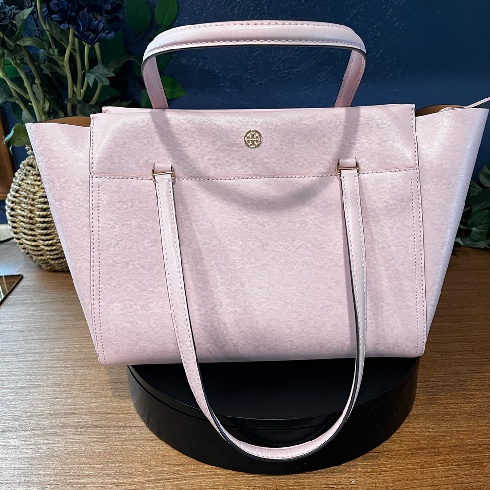 Tory Burch Pink Saffiano Leather Tote